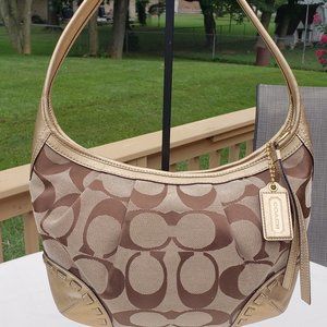 Coach #12227 Ergo Signature Pleated Hobo Purse
